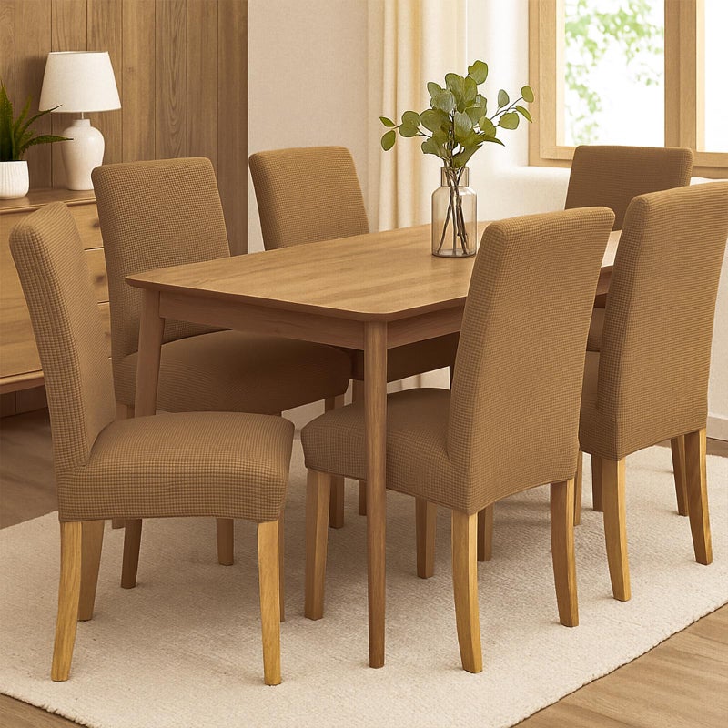 Aertiavty Chair Covers for Dining Room Set of 4 Kitchen Chair Seat Covers  Dining Room Chair Covers Chair Slipcover Parsons Chair Covers  Camel - Image 2
